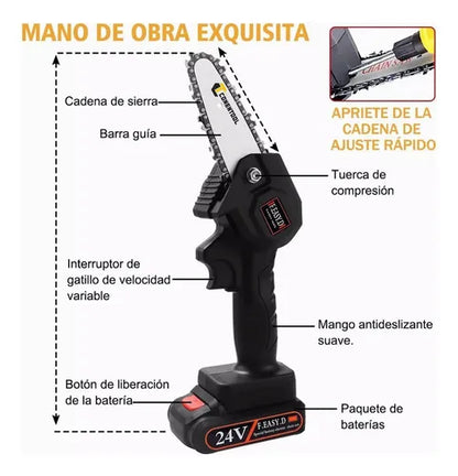 MOTOSIERRA RECARGABLE INALÁMBRICA + Envío Gratis