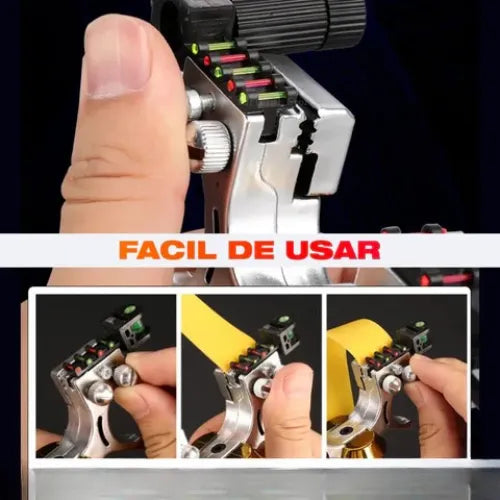 Resortera de precisión con láser