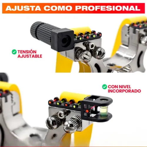 Resortera de precisión con láser