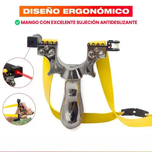 Resortera de precisión con láser