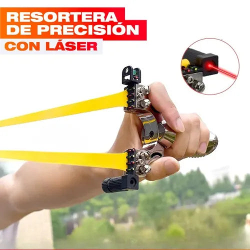 Resortera de precisión con láser